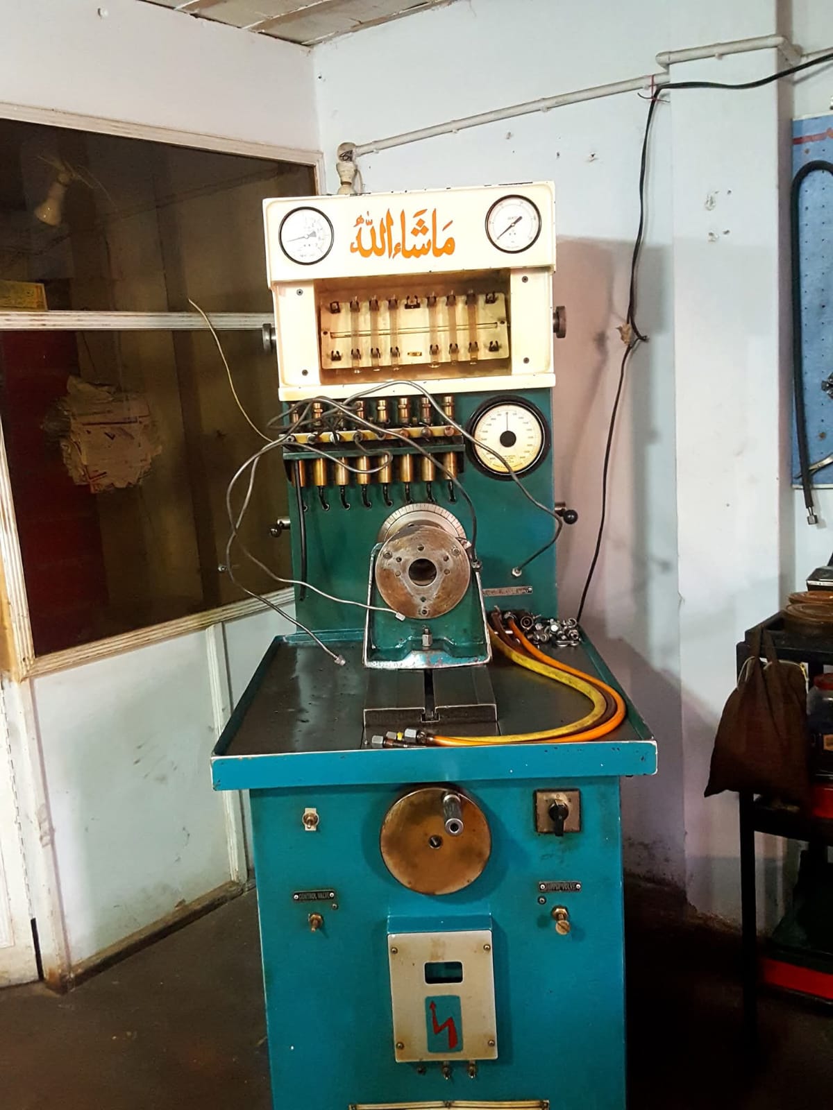 Close-up of a repaired diesel fuel injector